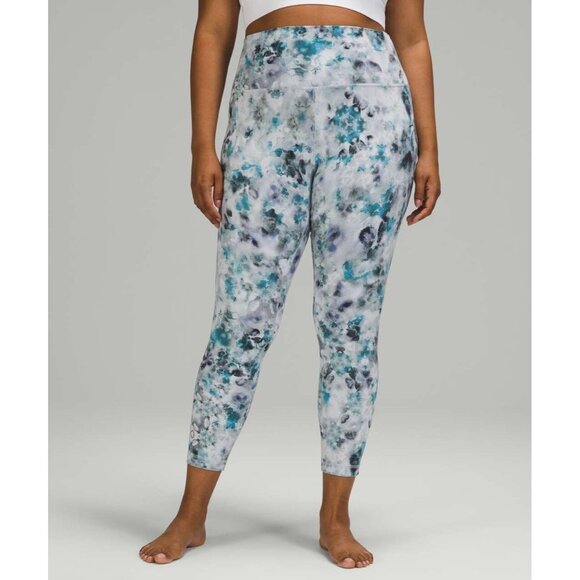 Lululemon Align Pant 28 inch Leggings in Kaleidofloral Multi Blue Gray Size 8